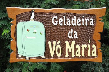 Placa Entalhada - Geladeira da Vó Maria