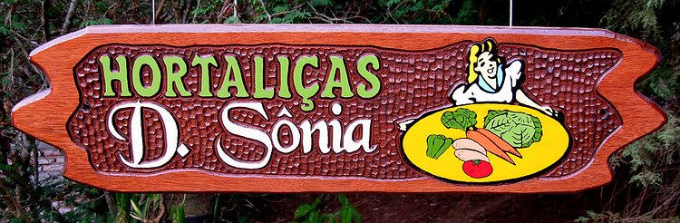 Placa Entalhada - Hortaliças D. Sônia