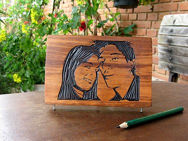 Placa Entalhada - Foto Casal