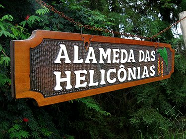 Placa Entalhada - Alameda das Helicônias