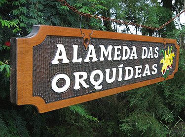 Placa Entalhada - Alameda das Orquídeas
