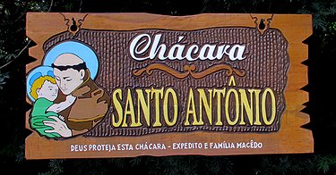Placa Entalhada - Chácara Santo Antônio