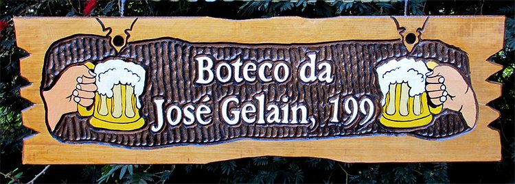 Placa Entalhada - Boteco José Gelain 199