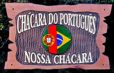 Placa Entalhada - Chácara do Português - Nossa Chácara
