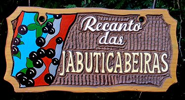 Placa Entalhada - Recanto das Jabuticabeiras