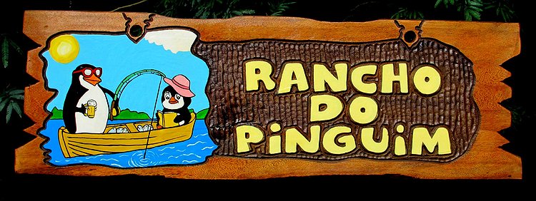 Placa Entalhada - Rancho do Pinguim