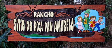 Placa Entalhada - Rancho Sítio do Pica pau Amarelo