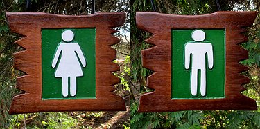 Placa Entalhada - Sanitários - Mulher-Homem