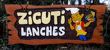 Placa Entalhada - Zicuti Lanches
