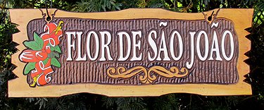 Placa Entalhada - Flor de São João