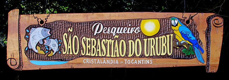 Placa Entalhada - Pesqueiro São Sebastião do Urubu