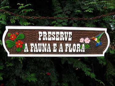 Placa Entalhada - Preserve a Fauna e a Flora