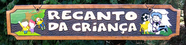 Placa Entalhada - Recanto da Criança