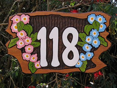 Placa Entalhada - Número 118
