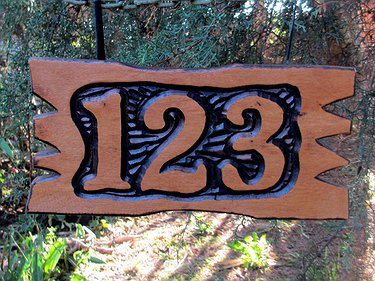Placa Entalhada - Número 123