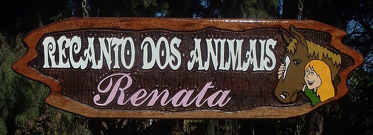Placa Entalhada - Recanto dos Animais Renata