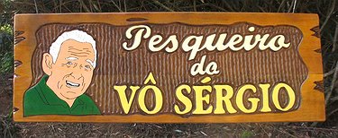 Placa Entalhada - Pesqueiro vô Sérgio