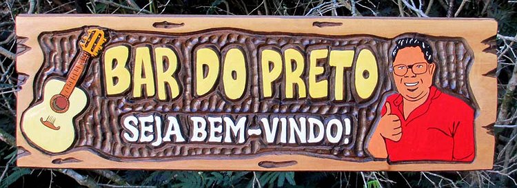Placa Entalhada - Bar do Preto - Seja Bem-vindo!