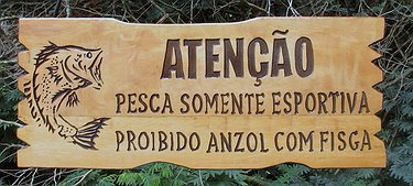 Placa Entalhada - Atenção Pesca Somente Esportiva