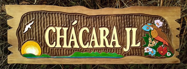 Placa Entalhada - Chacara JL