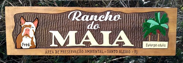 Placa Entalhada - Rancho do Maia