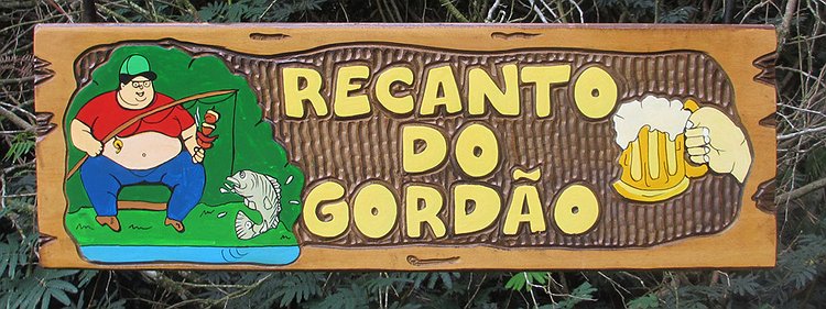 Placa Entalhada - Recanto do Gordão
