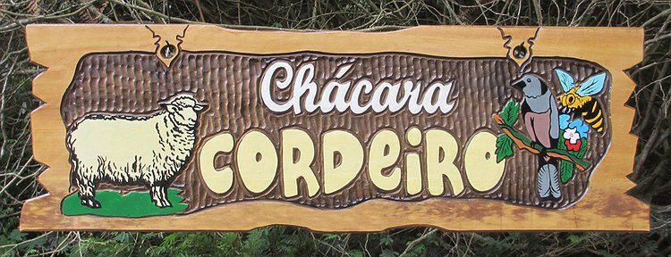 Placa Entalhada - Chácara Cordeiro