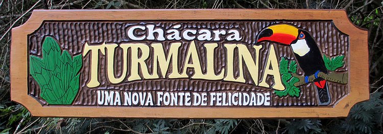 Placa Entalhada - Chácara Turmalina