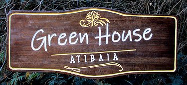 Placa Entalhada - Green House Atibaia