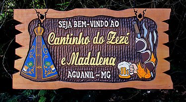 Placa Entalhada - Cantinho do Zezé d Madalena