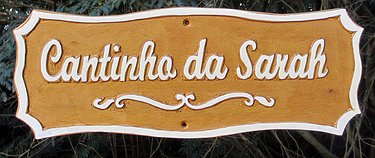 Placa Entalhada - Cantinho da Sarah