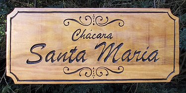 Placa Entalhada - Chácara Santa Maria
