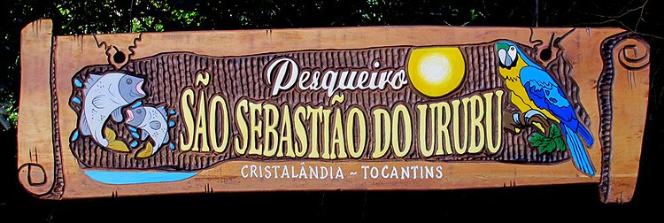 Placa Entalhada - Pesqueiro São Sebastião do Urubu