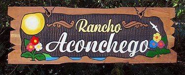 Placa Entalhada - Rancho Aconchego