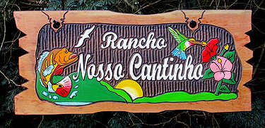 Placa Entalhada - Rancho Nosso Cantinho