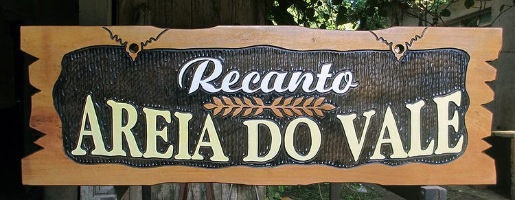 Placa Entalhada - Rancho Areia do Vale