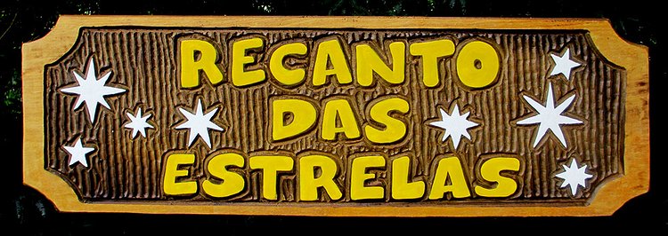 Placa Entalhada - Recanto das Estrelas