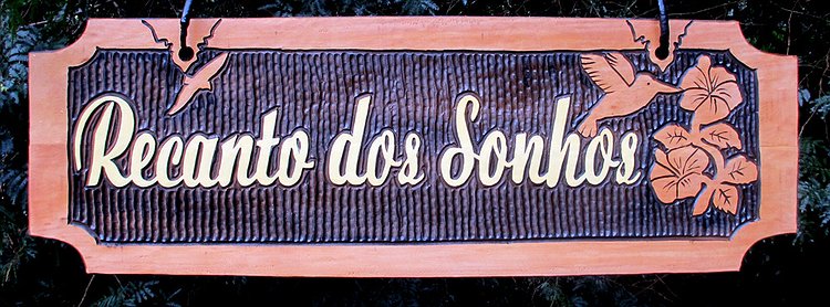 Placa Entalhada - Recanto dos Sonhos