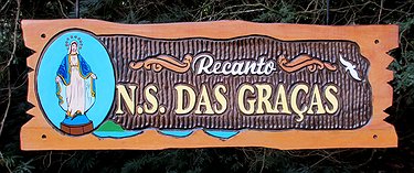Placa Entalhada - Recanto N. S. das Graças