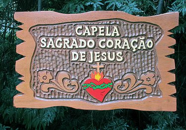 Placa Entalhada - Capela Sagrado Coração de Jesus
