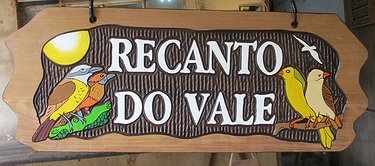 Placa Entalhada - Recanto do Vale