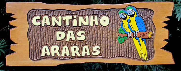 Placa Entalhada - Cantinho das Araras