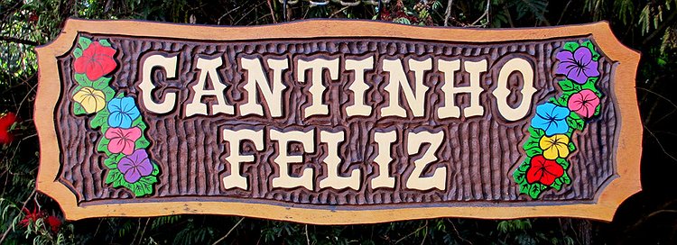 Placa Entalhada - Cantinho Feliz