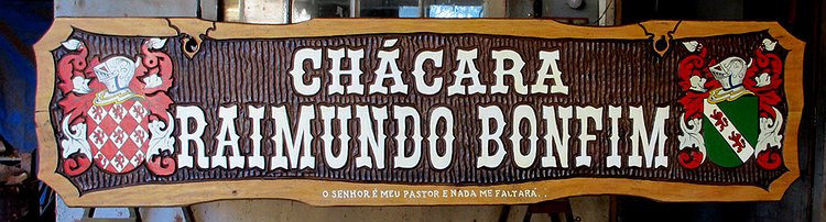Placa Entalhada - Chacara Raimundo Bonfim
