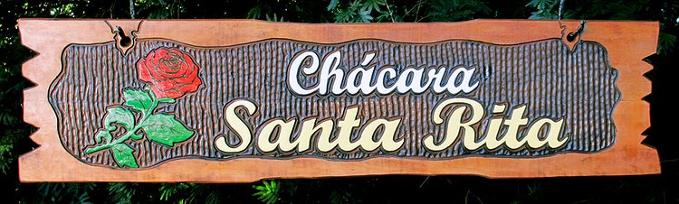 Placa Entalhada - Chácara Santa Rita