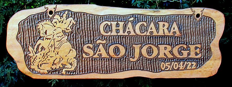 Placa Entalhada - Chácara São Jorge
