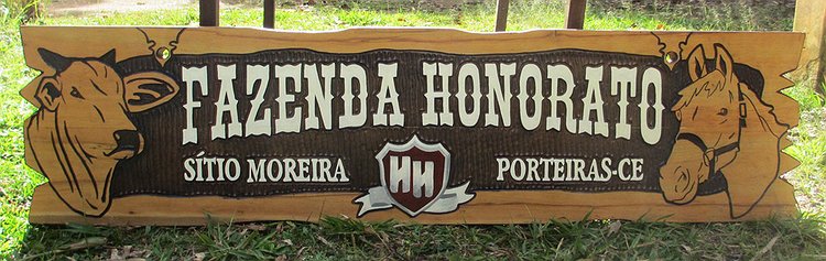 Placa Entalhada - Fazenda Honorato