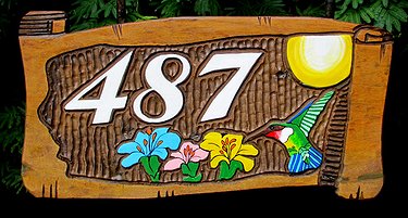 Placa Entalhada - Numero 487