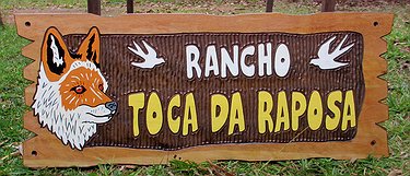 Placa Entalhada - Rancho Toca da Raposa