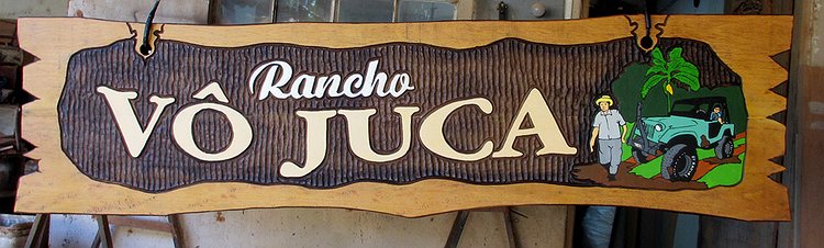 Placa Entalhada - Rancho 1vô Juca
